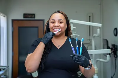Smile Time Dentistry hygienist sharing how to brush your teeth